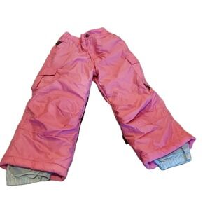 Rawik snow pants Girls Sz 5 Pink Lined, Snap Button Zip Elastic Waist Ski Snow